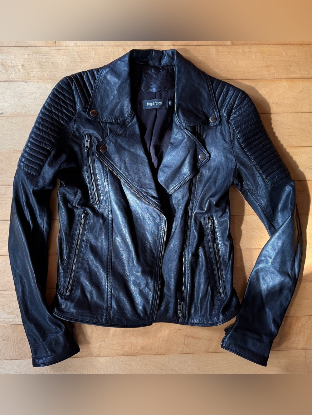 Magali Pascal Genuine Leather Moto Jacket - XS